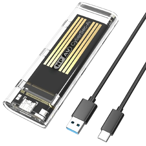 NPAV CyberSec-Ai M.2 SSD External Case - LED (High-Speed | Durable Metal Build | Plug & Play)